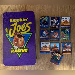 Vintage 1994 Camel Cigarettes Smokin' Joe's Racing collectible tin & matches.